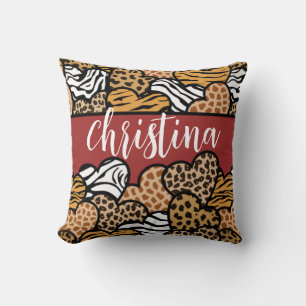 Coussin Fille Rouge Joueuse Coeurs Posters de animaux Nom