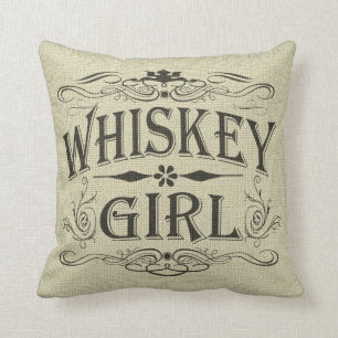Coussin Fille rustique de whiskey