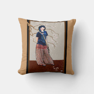 Coussin fille sakura cerisiers en fleurs