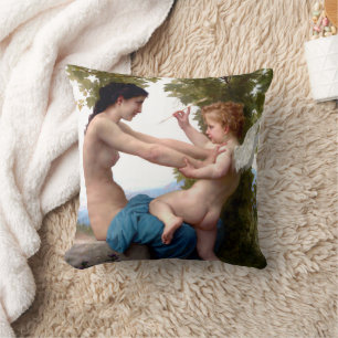 Coussin Fille Se Défendant Contre La Peinture Cupidante Er