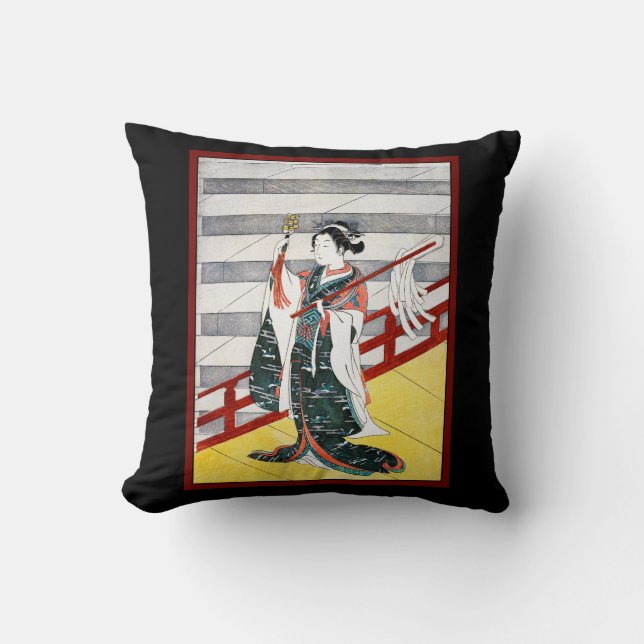 Coussin Fille sur le voyage d'histoire d'art du Japon de (Recto)