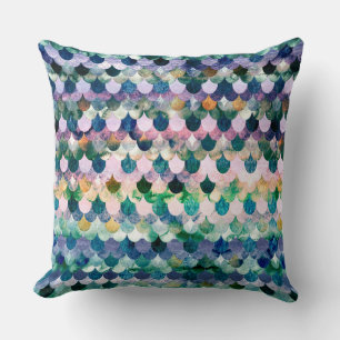 Coussin Fille Trend Blue Mermaid Balances de poissons