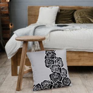 Coussin Fille Vintage rose noire