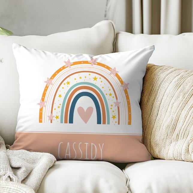 Coussin Filles arc-en-ciel pastel  (Créateur téléchargé)