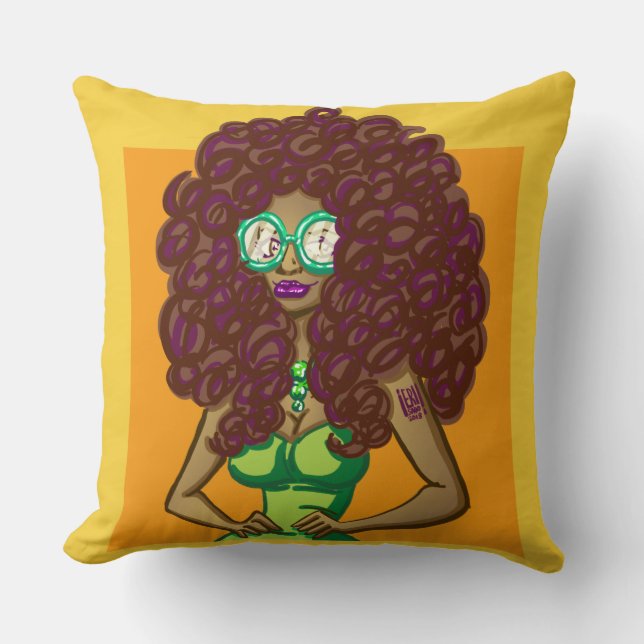 Coussin Filles avec lunettes (Recto)