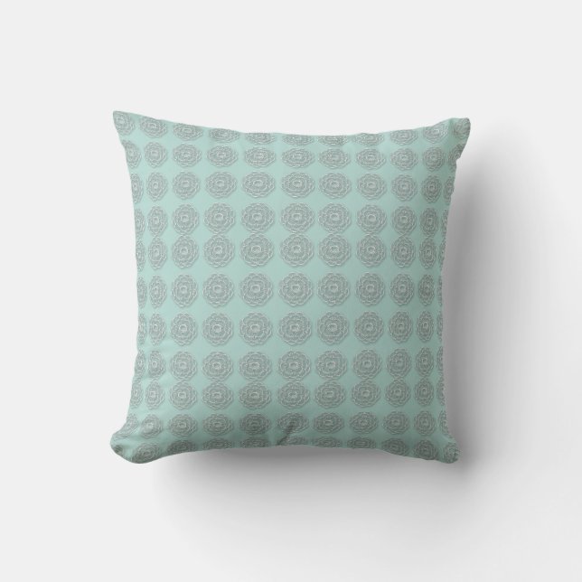 Coussin Filles blanches dans un motif de grille (Recto)