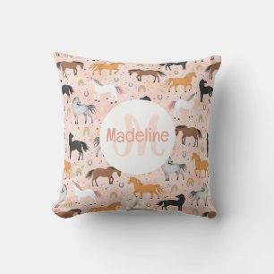 Coussin Filles Cheval Rose Licorne Arc-en-ciel Enfants Mon