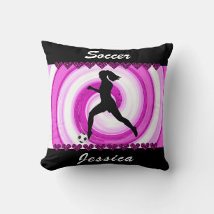 Coussin Filles de soccer tournois et Coeurs de Parties sci