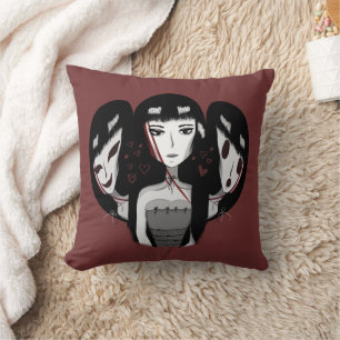 Coussin Filles Emo Rouges