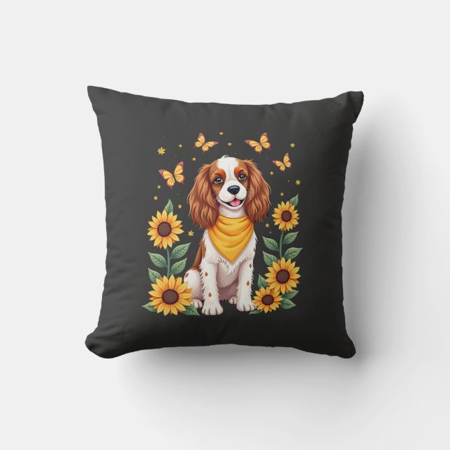Coussin Filles Femme Maman Cavalier King Charles Spaniel C (Recto)