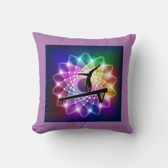 Coussin Filles Gymnastique Solde poutre Nom personnalisé C (Recto)