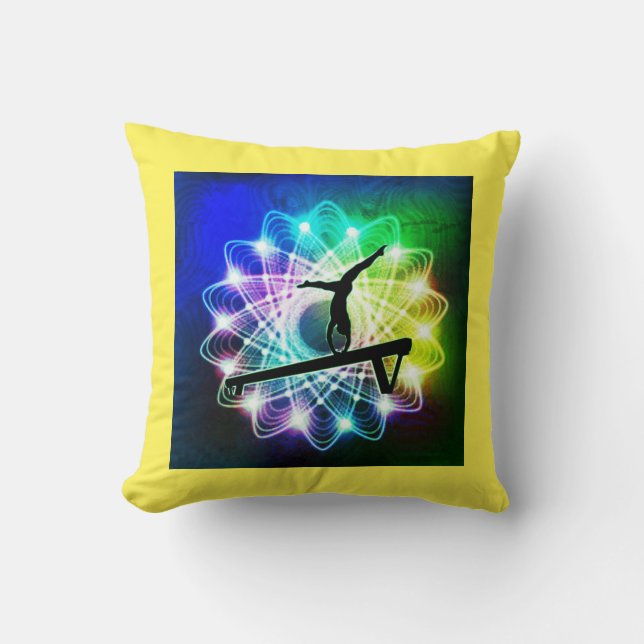 Coussin Filles Gymnastique Solde poutre Nom personnalisé C (Recto)