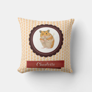 Coussin Filles hamster rouge et rose