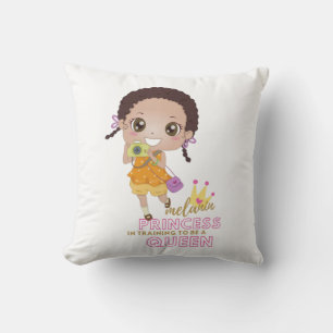 Coussin Filles MELANIN Princesse en formation pour être Re