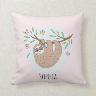 Coussin Filles mignonne couchant couchage Animal et nom En