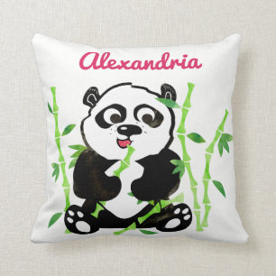 Coussin Filles personnalisées d'animal d'ours panda