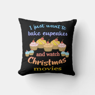 Coussin Films de Noël et Cupcakes
