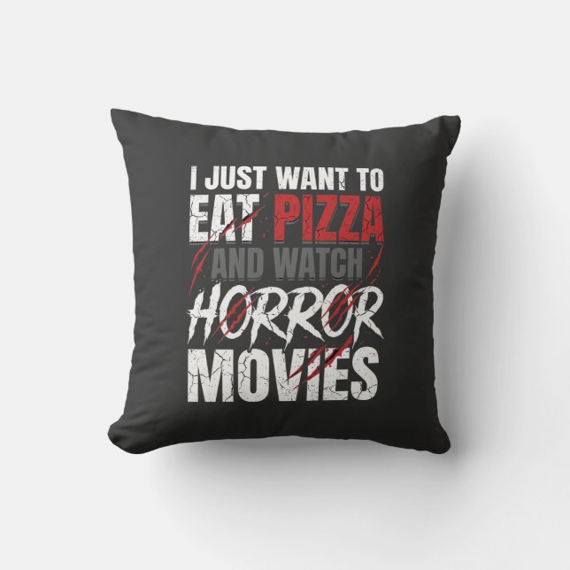 Coussin Films d'horreur Pizza Halloween Design_1 (Recto)