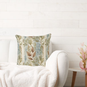Coussin Filmy Sage & Feuilles Brown sur bande