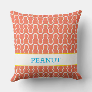 Coussin Fils de cheval Orange Nom de l'animal de compagnie