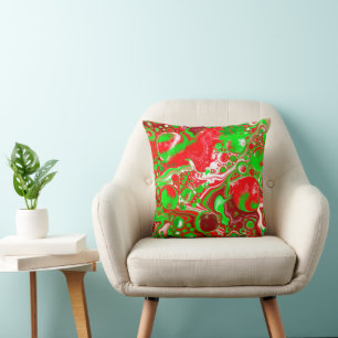 Coussin Fils de Noël rouges et verts