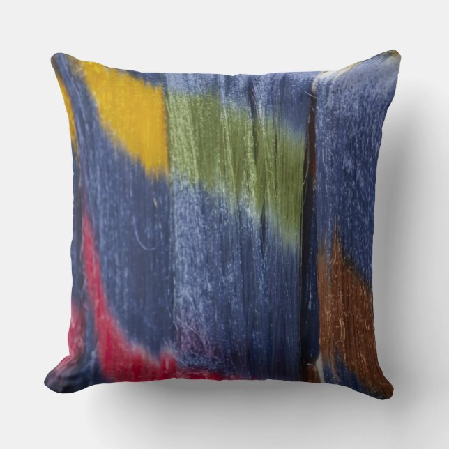 Coussin Fils de soie colorés, Mandalay, Myanmar (Recto)