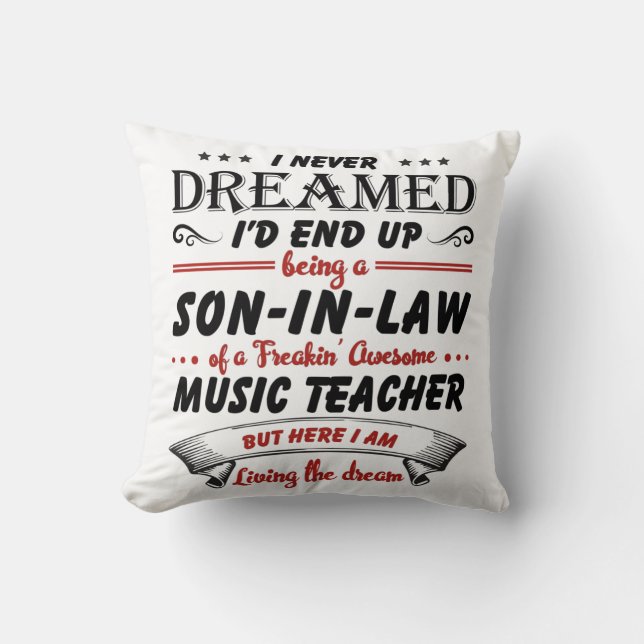 Coussin Fils En Droit De L'Enseignant De Musique Awesome (Recto)