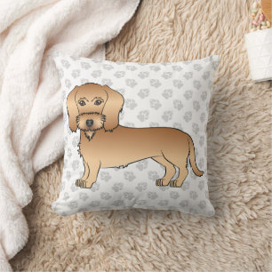 Coussin Fils roulants Haired Dachshund Dessin Chien et pat