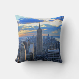 Coussin Fin de l'après-midi NYC Skyline à l'approche du 