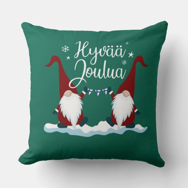 Coussin Finlandais Joyeux Noël Finlande Cadeau Tee Hyvaa J (Recto)