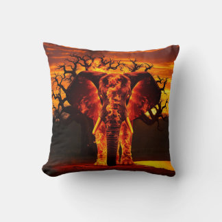 Coussin Fire Elephant et forêt calme inverse