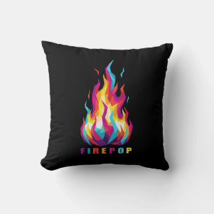 Coussin FIREPOP Feu Polygonal Coloré