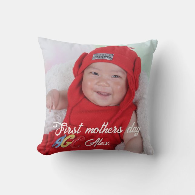 Coussin First mother's day custom photo  (Recto)