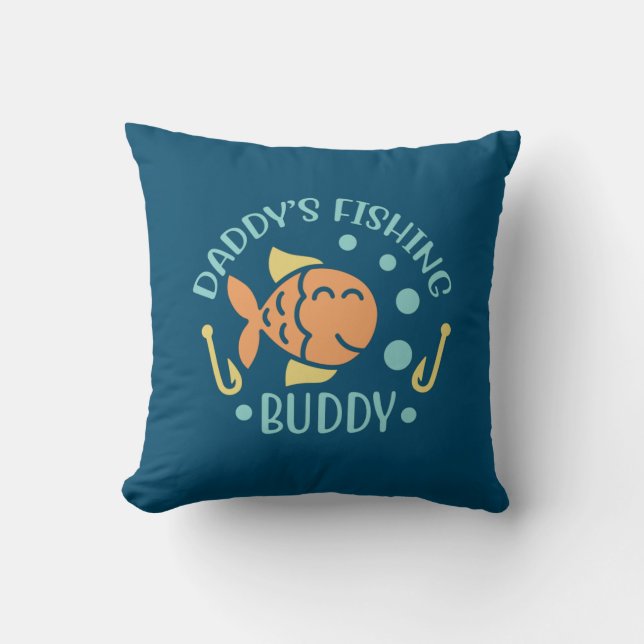 Coussin Fishing Art Daddy Amis de pêche (Recto)