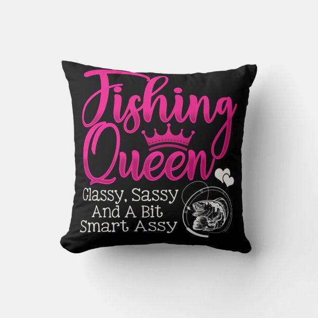 Coussin FIshing Queen CLassy Sassy Un peu Smart Assy Poiss (Recto)