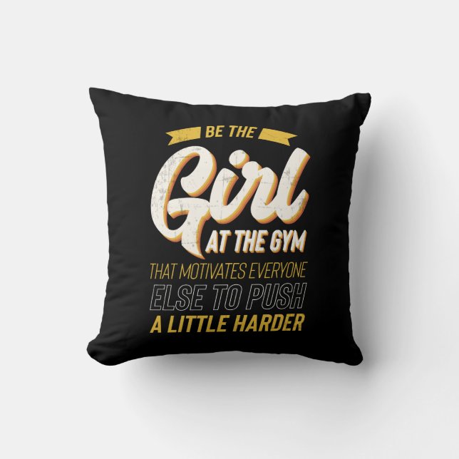 Coussin Fitness Gym Entraînement Motivation Femmes (Recto)