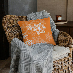 Coussin Flacon de Noël orange et blanc