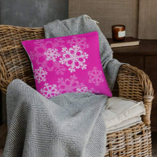 Coussin Flacon de Noël rose et blanc
