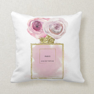 Coussin Flacon de parfum Floral Fashion Roses roses or Gla