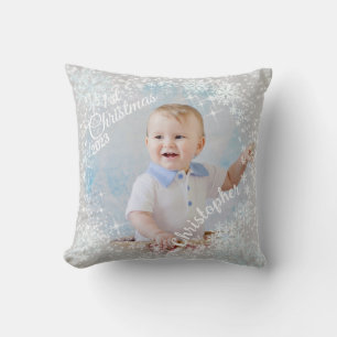 Coussin Flacons de neige brillants gris