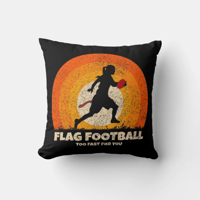Coussin Flag Football Girls Women Fast pour vous sur le pi (Recto)