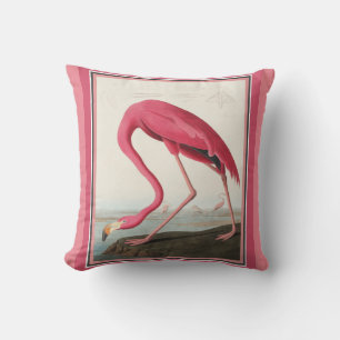 Coussin Flamant rose américain d'Audubon
