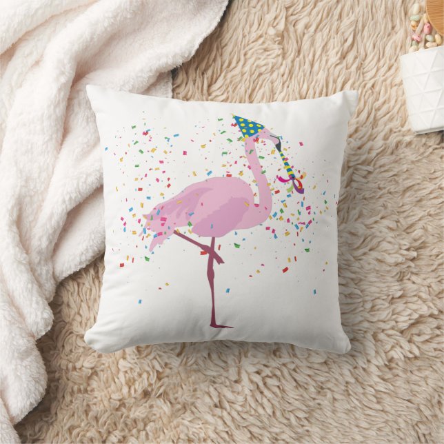 Coussin Flamant rose - Animaux ayant une fête (Couverture)