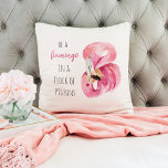 Coussin Flamant rose Aquarelle Exotique Rose Moderne Avec<br><div class="desc">Flamant rose Aquarelle Exotique Rose Moderne Avec Citation</div>