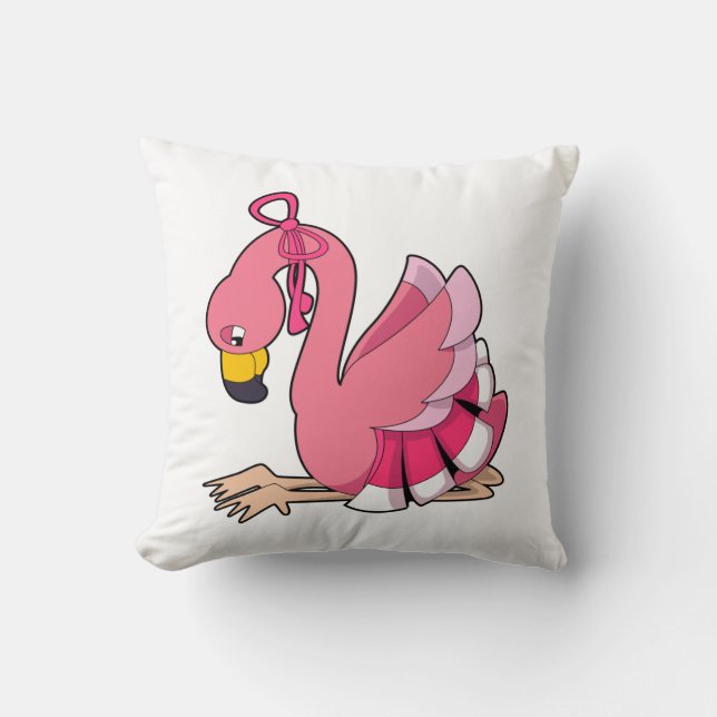 Coussin Flamant rose avec ruban (Recto)