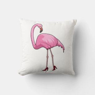 Coussin Flamant rose avec talons hauts