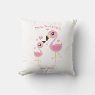Coussin Flamant rose Baby shower mignon Tropical