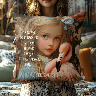 Coussin Flamant Rose Câlinant Vintage Alice au Pays des Me