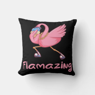Coussin Flamant rose cool Flamazing Dabbing