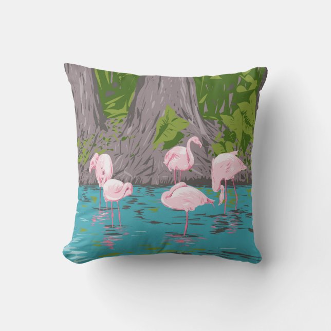 Coussin Flamant rose dans Everglades (Recto)